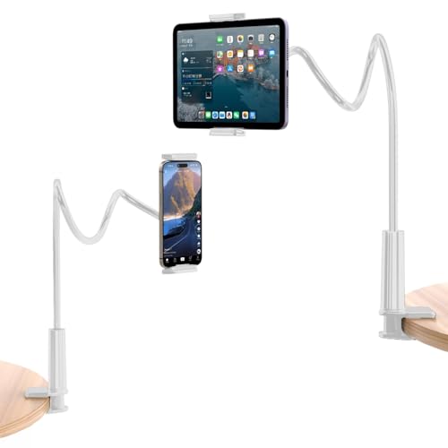 90 CM akrobat esnek tablet ve telefon tutucu stand, beyaz