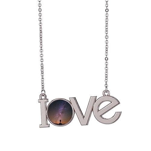 Collier Voie lactée Night Sky Stars M pendentif astronomie pour femme et chaîne ajustable