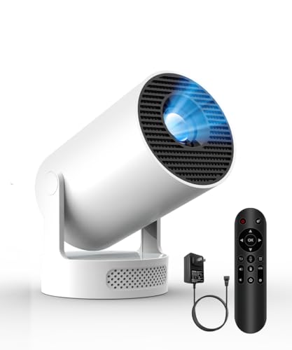 Alwtniet プロジェクター 家庭用 小型 天井投影 HiFiスピーカー内蔵 短距離投影 大画面 スタンド一体型