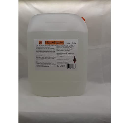 FlameFighter - 10 Liter Brandschutzimprägnierung für Holz, Papier und Weihnachtsbäume - Imprägnierspray - Brandschutzklasse 1 din 4102 b1