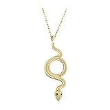 ELEGANTE Y ATEMPORAL - Collar de plata bañado en oro con colgante de serpiente - perfecto para cualquier ocasión y fácil de combinar con todos los atuendos - Longitud ajustable: 43 cm - 46 cm