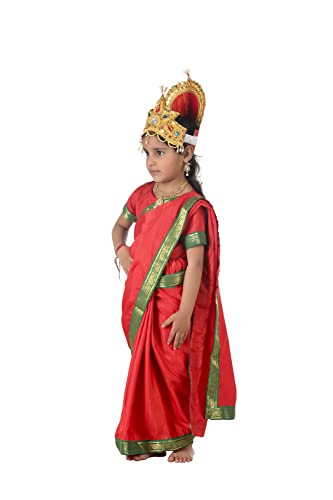 Image of BookMyCostume Rani Sita Girls and Women Fancy Dress Costume | Ramlila Dussehra Ramayana Mythology 4-5 years
