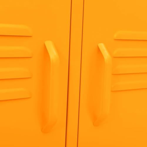 vidaXL Mueble para TV Soporte Mobiliario Aparador Armario Estante Sala de Estar Salón Dormitorio Decoración de Acero Amarillo Mostaza 105x35x50 cm - imagen 4