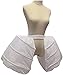Linghe 3 Hoop Bustle Cages Skirt Victorian Rococo Dress Pannier Petticoat Hoop Skirt Cosplay Crinoline for Women(White)