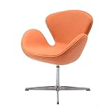 Swan Chair Swivel Height Adjustable Lounge Chair, Cashmere (Orange)