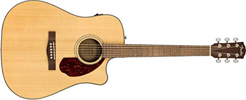Image of Fender CD-140SCE Dreadnought Cutaway Acoustic Electric Guitar, with 2-Year Warranty, Fishman Pickup and Preamp System, Natural, with Case | Cutaway Dreadnought, Solid Spruce Top, Laminated Ovangkol Back and Sides, Fishman CD-1 Preamp with Tuner, With Hardshell Case