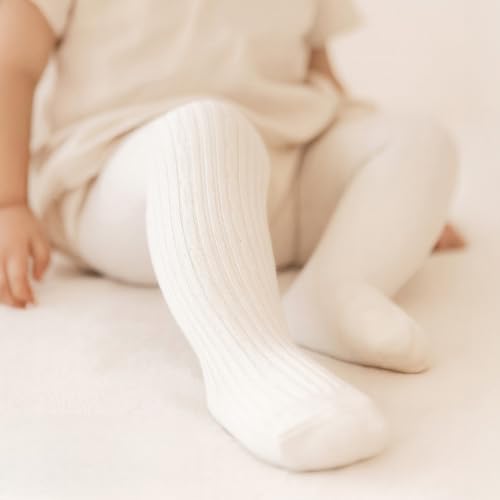 Image of SYGA Baby Tights For Girls Soft Cotton Infant Leggings Toddler Solid Knit Socks Newborn Warm Crochet Pants Stockings - Purple