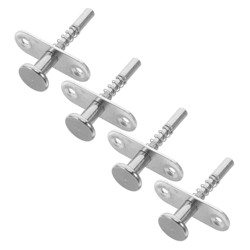 HOLIDYOYO 4pcs Heavy Duty Stainless Steel Spring Loaded Latches for Bed Height Adjustment Easy Install Adjustable Crib Rod for Seamless Modifications Durable Bed Accessories