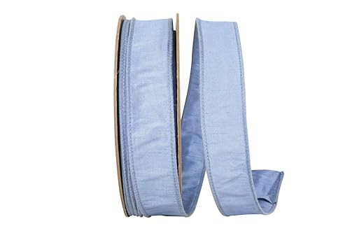 Ribbon - Dupioni Supreme Wired Edge, French Blue, 1-1/2 Inch, 50 Yards