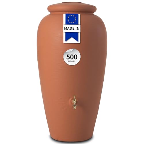 GARANTIA AMPHORE Recuperateur d Eau de Pluie 500L Terracotta – Récupérateur d’Eau Décoratif Murale – Réservoir Robuste pour Jardin et Terrasse –...