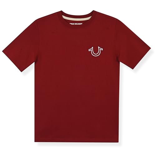 True Religion Boys Tee Shirts Short Sleeve Cotton T-Shirt for Boys Graphic Tees (US, Numeric, 8, Regular, Red White)
