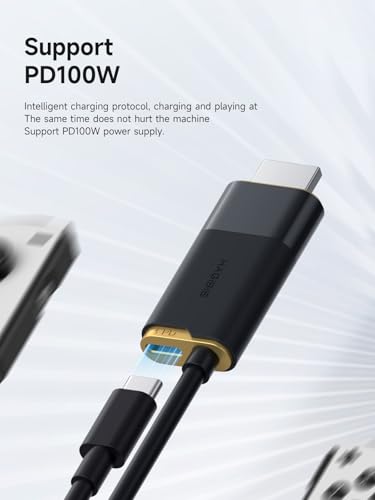 Image of Hagibis Switch2 Dock for Nintendo Switch 1 /2, USB C to HDMI Cable Adapter with 8K@60Hz HDMI, 100W PD, Type-C to HDMI Adapter for Laptop, Tablet, SteamDeck, ROG Ally (Black 8K@60Hz)