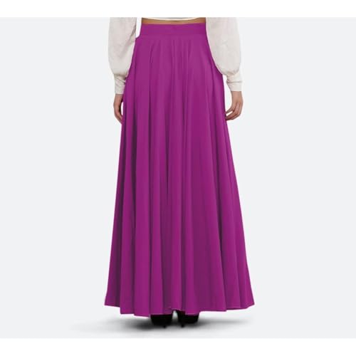 Image of Women's American Crepe Blooming Flared Long for Traditional Stitched A-line Flare Skirt for Girls with 12 Meter Flare 40inch Height