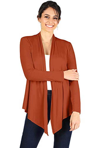 Simlu Lightweight Rust Cardigans for Women Reg and Plus Size