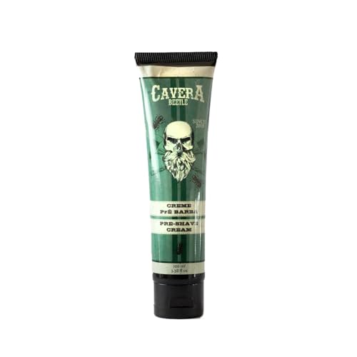 Cavera Beetle Crema Pre Afeitado Hombre 100ml Hidratación Protección de la Piel Suaviza el Vello Facilita el Deslizamiento y Reduce Irritación y Enrojecimiento