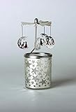Glaskarrussel Teelichthalter Windlicht aus Metall und Glas