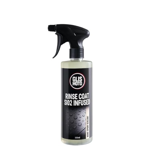 Glismoto Ceramic Rinse Coat 500ml - SiO2 Nano Spray Sealant, Easy Spray-onRinse-Off Protectionfor Paintwork, Glass, Plastics, Hydrophobic Finish, Superior Water Beading and Gloss (500ML)
