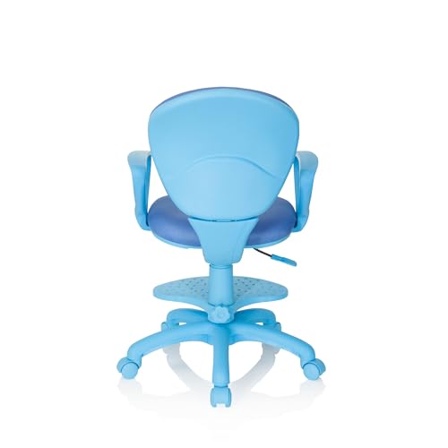 Miniatura 6 de Hjh Office 670978 Silla De Escritorio Para Niños Kid Colour Tela Azul, Silla Giratoria Con Apoyabrazos Y Reposapies