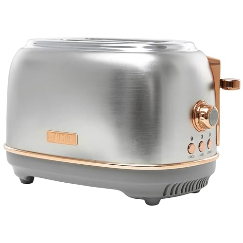 Haden Heritage 4 Slice Wide Slot Stainless Steel Toaster Bundled with 1.7 Liter Stainless Steel Electric Water Kettle, Steel & Copper - Thumbnail 2