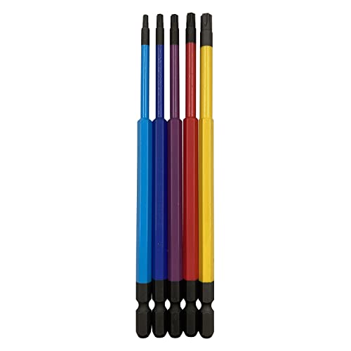 アネックス(ANEX) カラービット ヘクスローブ 片頭 150mm 収納付 5本組(T10/15/20/25/30) ACTX5-150L