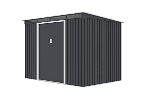 OUTTECH Gerätehaus, anthrazit, Stahl, 261 x 181 x 186 cm, Schiebetüren – Bild 5