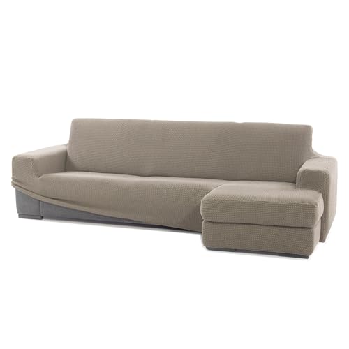 TIENDA EURASIA – Funda para Sofa Chaise Longue Niagara | Poliéster, Algodón y Elastano | Fundas para Sofa Chaise Longue | Transpirable | Tejido Tacto Algodón (Lino, Brazo Corto Derecho)