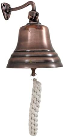 ACL Bar Accessories for Home Pub Hand Bell  Wall Mounted Bar Bell Nautical Decorations  Unique Copper Bell with Crisp Loud Sounds Ideal for Christmas, Reception, Pubs (4 Inch)