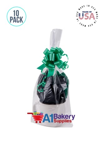 image for A1 Bakery Supplies 10 Pack BOPP Clear Cello Cellophane Bags Gift Baske