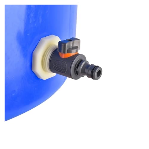 Accessoires Pour Tonneaux De Pluie 3/4 Inch Rain Barrel Bulkhead Fitting Kit PVC Rain Barrel Valve with Hose AdapterRain Barrel Kit for Aquariums Water Tanks Pools Montage Du Collecteur De Pluie(Color
