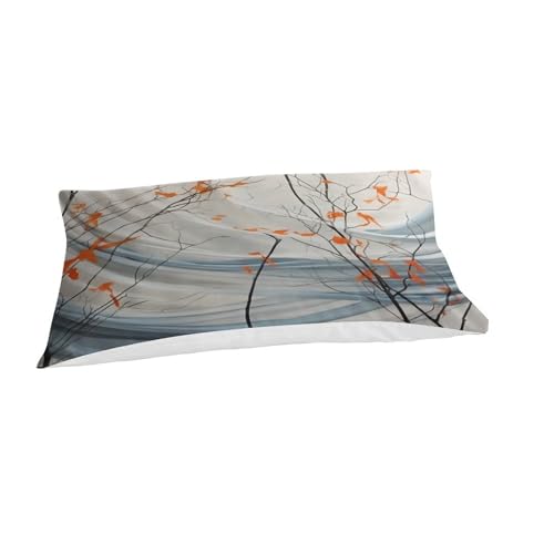Parure de lit 3pcs gris 3D motif branche d'arbre sauvage lit une place