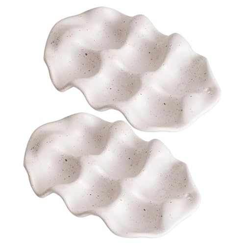 Bandeja porta huevos de cerámica para organización de cocina, despensa y encimera 4