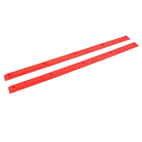 pistro 1 Pair of Longboard Skateboard Rails with Fixing Screws - Red