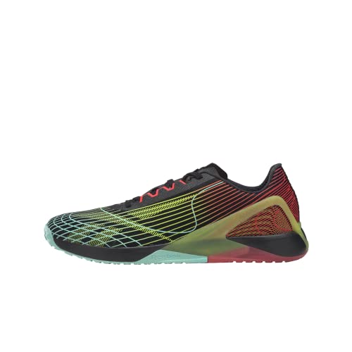 Reebok Men's Nano X1 Pursuit Core Black/Acid Yellow/Neon Cherry 9.53