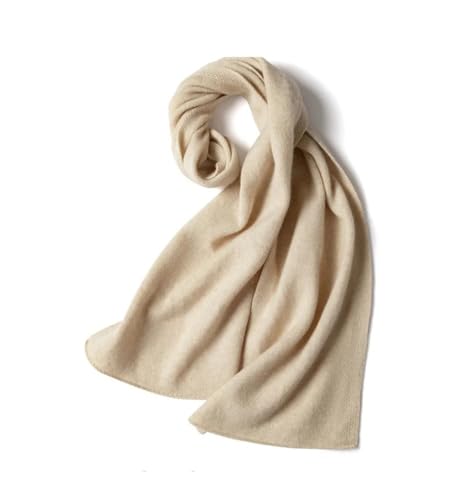 XLANDALYUEFA Bufanda de Cachemira, Bufanda de Invierno Cachemira sólida Lujo for Hombres y Mujeres, Lana Cabra Punto Larga Gruesa