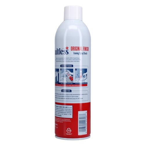 Image of Faultless Ironing Spray Starch | 567g x 2 | Lemon & Original Regular Starch Spray | Gives Stiff and Crisp Finish | Wrinkle-Free | Dry Cleaner Results at Home | Odor-Neutralizing | Imported from USA