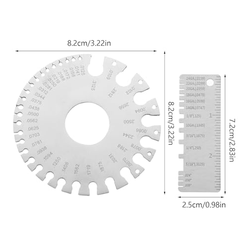 Calibrador de espesor metálico por 3 piezas, portátil miniatura 2