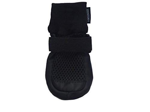 Lonsuneer Paw Protector Dog Boots Set Of 4 Breathable And Protect Paws Soft Nonslip Soles Black Color Size Small #TOP2