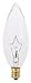 Satco S4994 120V Candelabra Base 7.5-Watt B9 1/2 Showroom Bulb, Clear