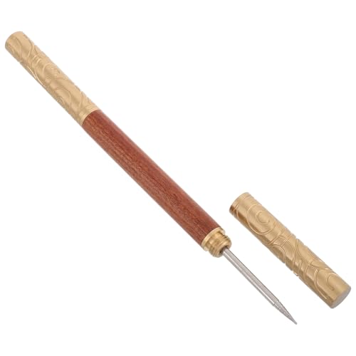 DECHOUS Ago per Latte Art e Agitatore Acciaio Inossidabile Manico in Legno di Palissandro, Bastoncino Multifunzionale per Mescolare Schiuma Cappuccino e Bevande, Strumento Riutilizzabile