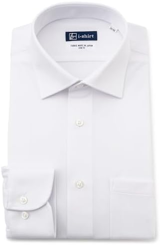 （15:30時点） i-shirt 完全ノーアイロン ストレッチ 超速乾 スリムフィット 長袖 アイシャツ ワイシャツ メンズ ノンアイロン007 ホワイト セミワイド 無地 M15118013301首回り39cm×裄丈80cm