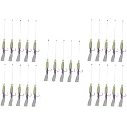 Pesca De Jurel Con Señuelos Milageto Aparejos de Pesca con Anzuelo de Cuerda, 5 anzuelos con Alto Contenido de Carbono, señuelos de Pesca Luminosos para caballa, jureles pequeños, 20mm x 9mm