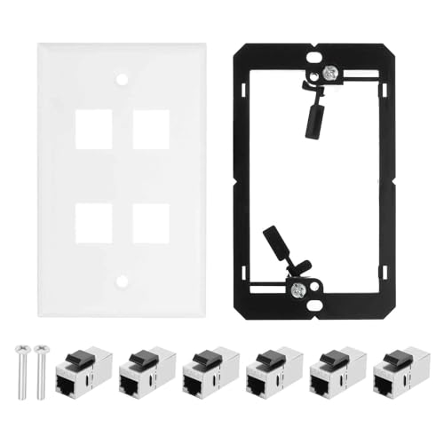 Placa de pared Ethernet Cat 7 profesional, 6 puertos RJ45 blindados con soporte