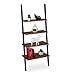 Relaxdays Libreria da Parete, 4 Ripiani, HLP: 152 x 65,5 x 29 cm, Scaffale Multiuso dal Design Industrial, Marrone Nero