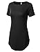 URBANCLEO Womens Side Slit Casual Beach Mini T Shirt Dress Jersey BLACK MEDIUM