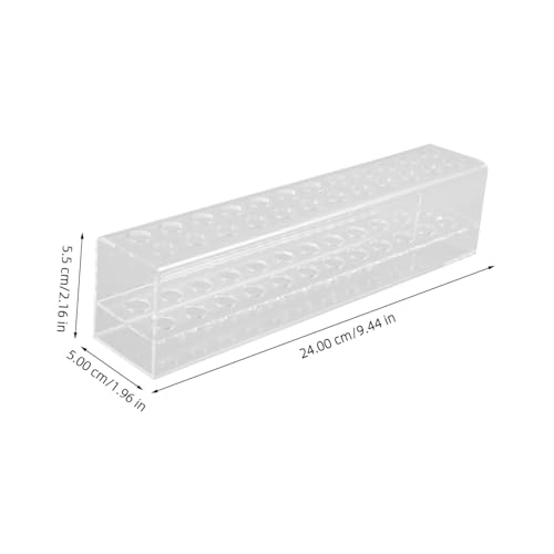 Image of Cabilock Small Desk Organizer Clear Acrylic Brush Display Pen Stand: Pen Holder Pen Organizers for Colored Pencils Paint Makeups Cosmetic Brush Hole Desktop Stand
