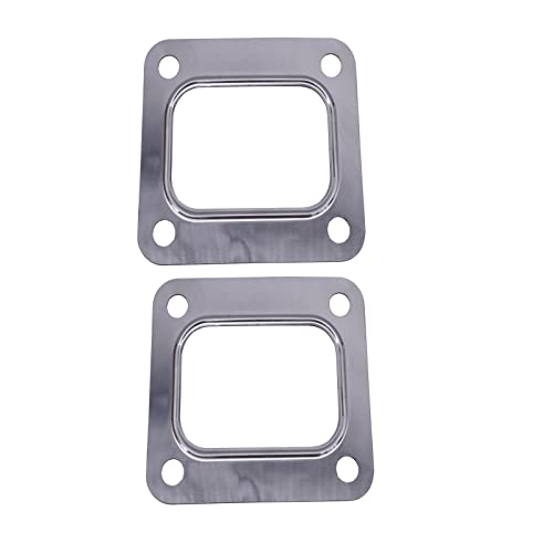 Image of 2 Pack T4 Turbo Turbocharger Inlet Gasket Open Stainless Steel Turbine Garrett Precisio