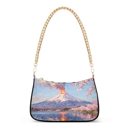 Sac à bandoulière Mont Fuji tendance pour femme avec sacoche chaîne solide