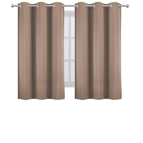Image of LEMOMO Cappuccino Blackout Curtains 42 x 54 Inch Length Set of 2 Panels Grommet Bedroom Curtains for Living Room