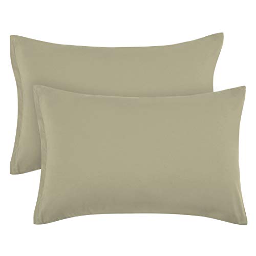 PiccoCasa Pillow Cases Set of 2, Zippered Standard 20x26 Khaki