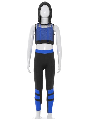 Girls 3 Pcs Gymnastics Dance Sports Outfits Crop Hoodies Tank Top with Jogger Pants Set for Hip Hop Streetwear3